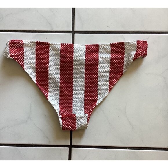 H&M Women's Red & White Striped Bikini Bottoms Size 8 - Picture 2 of 7